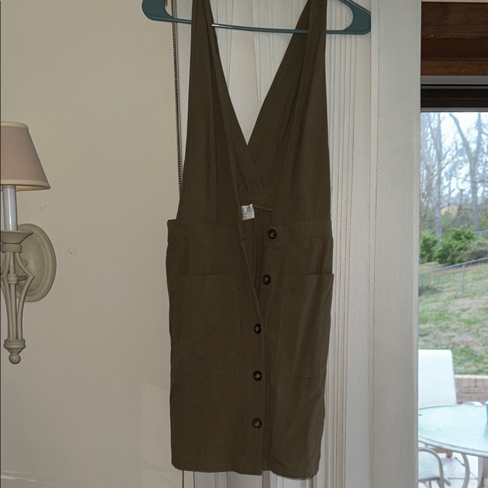 Olive Green Button-Down Dress